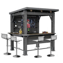 Kerti bár pavilon, bárpulttal, tetővel grafit