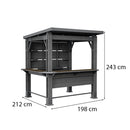 Kerti bár pavilon, bárpulttal, tetővel grafit