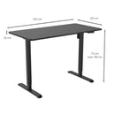 Íróasztal magasságállítással, 120x60 cm fekete