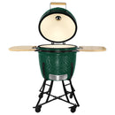 Kerámia faszéngrill oldalpolcokkal, 46 cm ráccsal