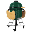 Kerámia faszéngrill oldalpolcokkal, 46 cm ráccsal