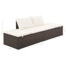 vidaXL barna polyrattan kerti ágy 195 x 60 cm
