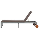 vidaXL barna polyrattan napozóágy kerekekkel