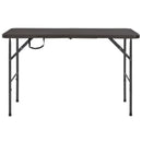 vidaXL barna rattan hatású HDPE összecsukható kerti asztal 120x60x74cm