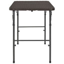 vidaXL barna rattan hatású HDPE összecsukható kerti asztal 120x60x74cm