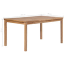 vidaXL tömör tíkfa kerti asztal 150 x 90 x 77 cm