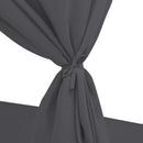 vidaXL szürke polyrattan napozóágy függönyökkel