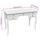 Francia fa íróasztal hajlított lábakkal és 5 db fiókkal