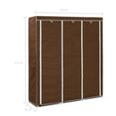 vidaXL barna szövet ruhaszekrény rekeszekkel és rudakkal 150x45x175cm