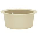 vidaXL bézsszínű, egymedencés kerek gránit mosogatótálca