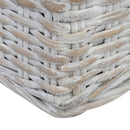 vidaXL 3 személyes szürke természetes rattan kanapé párnával