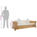 vidaXL 3 személyes természetes rattan kanapé párnákkal