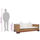 vidaXL 3 személyes barna természetes rattan kanapé párnával