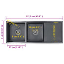 vidaXL fekete kézzel készített rozsdamentes acél konyhai mosogató