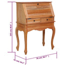 vidaXL tömör mahagóni titkári íróasztal 78 x 42 x 103 cm