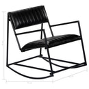 vidaXL fekete valódi bőr hintaszék