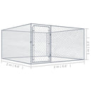 vidaXL kültéri horganyzott acél kutyakennel 2 x 2 x 1 m