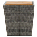 vidaXL szürke polyrattan és tömör akácfa teázóasztal 41,5x41,5x43 cm