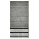 vidaXL betonszürke szerelt fa ruhásszekrény 100 x 50 x 200 cm