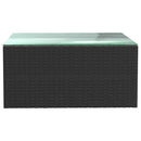 vidaXL 5 részes fekete polyrattan kerti társalgószett párnákkal