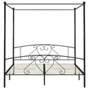 vidaXL fekete fém baldachinos ágykeret 200 x 200 cm
