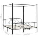 vidaXL fekete fém baldachinos ágykeret 200 x 200 cm