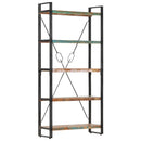 vidaXL 5 szintes tömör újrahasznosított fa könyvespolc 90x30x180 cm