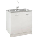 vidaXL ezüst rozsdamentes acél dupla konyhamosogató 800 x 500 x 155 mm