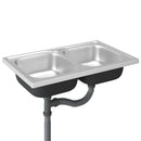 vidaXL ezüst rozsdamentes acél dupla konyhamosogató 800 x 500 x 155 mm