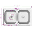 vidaXL ezüst rozsdamentes acél dupla konyhamosogató 800 x 500 x 155 mm