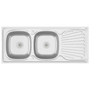vidaXL ezüst rozsdamentes acél dupla konyhamosogató 1200x500x155 mm