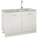 vidaXL ezüst rozsdamentes acél dupla konyhamosogató 1200x500x155 mm