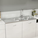 vidaXL ezüst rozsdamentes acél dupla konyhamosogató 1200x600x155 mm