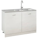 vidaXL ezüst rozsdamentes acél dupla konyhamosogató 1200x600x155 mm