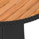 vidaXL fekete polyrattan és tömör akácfa kerti étkezőasztal Ø 70 cm