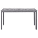 vidaXL szürke antikolt tömör akácfa kerti asztal 140 x 80 x 74 cm