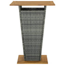 vidaXL szürke polyrattan és tömör akácfa bárasztal 80 x 80 x 110 cm