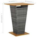 vidaXL szürke polyrattan és tömör akácfa bárasztal 80 x 80 x 110 cm