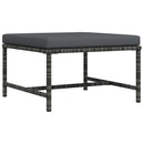 vidaXL szürke polyrattan elemes lábtartó párnával