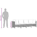 vidaXL 4 személyes fekete polyrattan kerti kanapé párnákkal