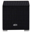 vidaXL 3 részes fekete polyrattan kerti napozóágy szett asztallal