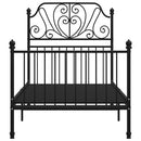 vidaXL fekete fém ágykeret 100 x 200 cm