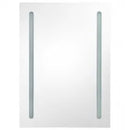 vidaXL betonszürke LED-es tükrös fürdőszobaszekrény 50 x 13 x 70 cm