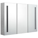 vidaXL betonszürke LED-es tükrös fürdőszobaszekrény 89 x 14 x 62 cm