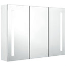 vidaXL fényes fehér fürdőszobaszekrény LED világítással 89x14x62 cm