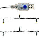 vidaXL fekete karácsonyi füzér LED-es izzókkal 10 m