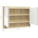 vidaXL fényes és tölgy MDF tükrös fürdőszobaszekrény 80 x 15 x 60 cm