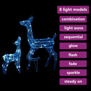 vidaXL 160 LED-es kék akril karácsonyi rénszarvascsalád