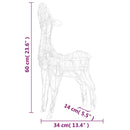 vidaXL 160 LED-es színes akril karácsonyi rénszarvascsalád