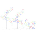 vidaXL színes akril karácsonyi repülő rénszarvas és szán 260x21x87cm